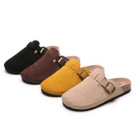 Women Causal Faux Suede Slippers Wedges Heel Cork Mules Platform Clog Non Slip Sole Buckle Outdoor Home Shoes Ladies Trendy