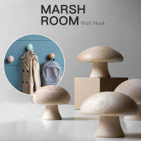 Wooden Coat Rack Garden Round Mushroom Shape Hook Wall Clothes Hanger Coat Key Bag Hooks Pretty Home Decoration