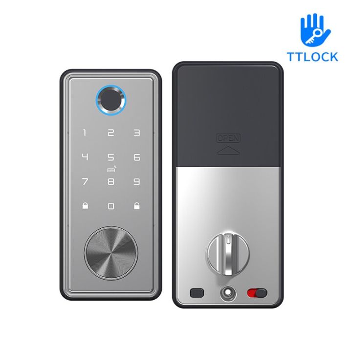 Ttlock หรือแอป Tuya Smart รีโมทคอนโทรลลายนิ้วมือ Biometrics รหัสบัตรรหัสผ่านเราสลักล็อคอัตโนมัติ