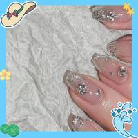 JANNERSATI Faux Fingnails โลงศพยาวปานกลางเล็บปลอมสวมใส่ได้ทำเล็บมือนางระบำเล็บปลอมที่ถอดออกได้คลุมทั้งหมดกดบนเล็บผู้หญิง