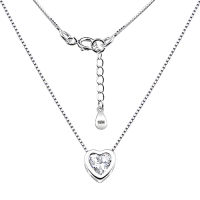 Silverthai Silver Heart diamond pendant chain, 925 Silver necklace , heart  pendant with chain necklace,   โซ่เงินจี้เพชรหัวใจ, สร้อยคอเงิน 925, จี้หัวใจพร้อมสร้อยคอโซ่
