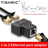 TISHRIC 1 To 2 Ethernet Port Adapter Rj45 Cable Port Network Cable Network Connector Split Into Two Splitter Extender Plug