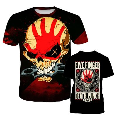 2023 ใหม่มาถึงยอดนิยมHip Pop Tเสื้อผู้ชายผู้หญิงFive Finger Death Punch 3Dพิมพ์แฟชั่นแขนสั้นTshirt