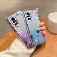 เคสสำหรับ Huawei Nova 8ชิ้นเคสซิลิโคนลายดอกไม้แวววาวแวววาวเคลือบผิวด้านหลังเคสป้องกันเคสมือถือแวววาว