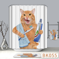 Cute Shower Curtains Mischievous Cat Series Shower Curtains Bath Curtain Polyester Waterproof Bathroom Curtain