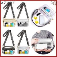 AZURE จุได้มาก กระเป๋าคาดอก ซิปมีซิป โปร่งใสโปร่งใส กระเป๋า Crossbody ลำลองแบบสบายๆ กระเป๋าใส่โทรศัพท์ การเดินทางการเดินทาง