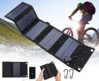 25W Solar Panel Foldable Portable Waterproof USB EnergyHiking Solar Cell Charger for iPhone iPad Macbook Huawei Camping Wires Leads Adapters