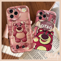 เคสผู้หญิงสำหรับ Vivo Y11 Y17 Y12 Y15 Y16 Y02 Y12A Y35 Y12i Y12S Y21 Y21A Y91C Y11s Y51 Y20A Y91 Y93 Y15s Y95 Y21S น่ารักหมีสตรอเบอร์รี่สีชมพูการ์ตูน Lotso Y50