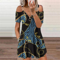 Vintage Womens Clothing Summer 2021 New Skulls Graphic Print Sleeveless Dress Casual Loose Straps V-Neck Mini Dresses Oversize