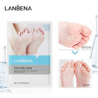 LANBENA EXfoliatingเท้าปอกเปลือกหน้ากากจำเป็นเท่านั้นหนึ่งคู่ลบผิวที่ตายแล้วอย่างทั่วถึงใน2-7วันมาสก์เท้าหนังกำพร้าลอกส้นเท้า