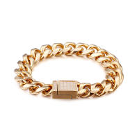 18K Gold Plated 316L Stainless Steel Braid Link Bracelet For Men Gold Silver Color High Polished CZ Diamond Link Bracelets