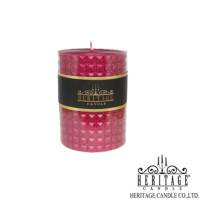 เทียน Pillar Candle Pyramid Design เทียนประดิษฐ์ ลายปิรามิด สีแดง ไร้กลิ่น ขนาด 3 นิ้ว x 4 นิ้ว ( 1 ต้น ราคาพิเศษ 250 บาท)