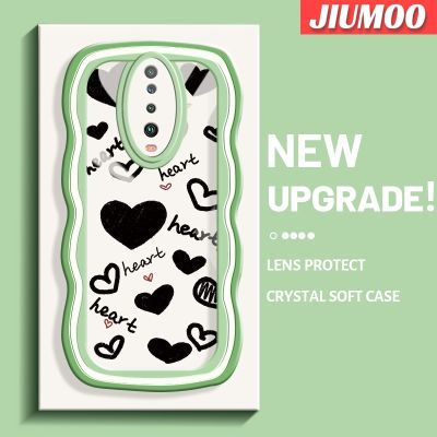 เคส JIUMOO สำหรับ Xiaomi POCO X2 POCO F2 Redmi เคส K30แฟชั่นลายหัวใจดีไซน์ใหม่สีสันสดใสขอบเคสโทรศัพท์แบบใสปลอกซิลิโคนนิ่มเลนส์กล้องถ่ายรูปเคสโปร่งใสป้องกันการกระแทก