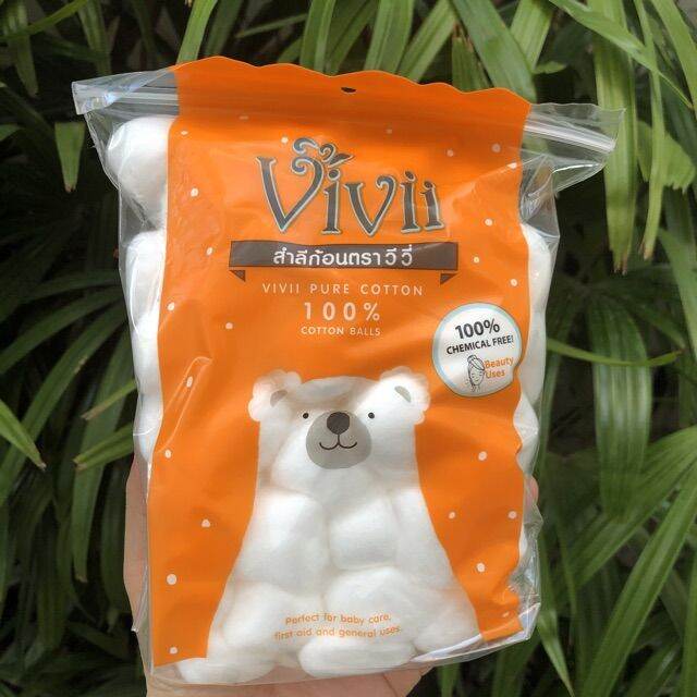 vivii-pure-cotton-100-วีวี่-สำลีแผ่นรีดขอบ-สำลีวีวี่-100-แผ่น-ฟรี-50-แผ่น-สำลีก้อน-40-กรัม-100-pure-cotton