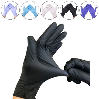 [Like Activities]♗► ถุงมือทำงานสีดำน้ำยางไนไตรล์ถุงมือใช้แล้วทิ้งจำนวน10ชิ้นสำหรับยางอุตสาหกรรม100ชิ้น