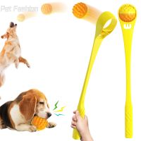 【YF】 Pet Dog Throwing Stick With Tennis Ball Arc Body Design Labor-saving Throw Bar Outdoor Activities Dogs Training Toys