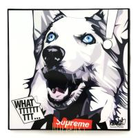 Dog หมา Siberian Husky ไซบีเรียน ฮัสกี้ What รูปภาพ​ติด​ผนัง​ pop art พร้อมกรอบและที่แขวน สุนัข สัตว์เลี้ยง แต่งบ้าน ของขวัญ กรอบรูป