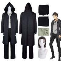 【Ready Stock?】 Eren Jaeger Season 4 Cosplay Costume Anime Attack on Titan Black Hooded Trench T-shirt Pants Halloween Clothes