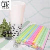 SHUBA ทิ้งครัวเรือน Milkshake ชุดเครื่องใช้บนโต๊ะอาหารพลาสติกดื่มฝากรองค็อกเทลหลอดดูดสำหรับงานปาร์ตี้