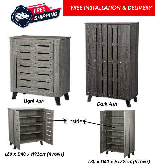 ASTAR STYLISH 2 Door Shoe Cabinet Dark Sonoma Ash light DEEPER MAN SHOE ...
