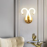 [COD] All copper bedside wall bedroom light luxury home background simple creative