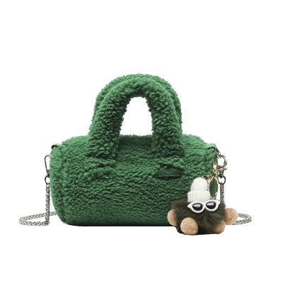 Women 39;s Bags Winter Trend Designer Handbag Fluffy Tote Bags Chain Shoulder Strap Cylinder Bag Small Mini Crossbody Bags
