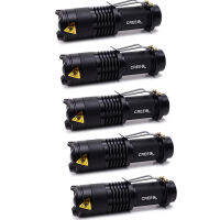 5pcs 3500LM Hot high-quality Mini Black Waterproof LED 14500AA Flashlight 3 Modes Zoomable LED Torch penlight