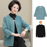 △ Mother fall into the new coat jacket middle-aged western style suits 40 50 middle-aged womens clothing in the spring and autumn knitting cardigan