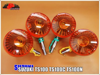 SUZUKI TS100 TS100C TS100N FRONT&REAR TURN SIGNAL (LH&RH) SET (4 PCS.) // ไฟเลี้ยว หน้า-หลัง  (ฝาครอบไฟสีส้ม) ซ้าย-ขวา (1 ชุด 4 ดวง) สินค้าคุณภาพดี
