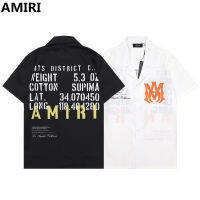 [ผ้าฝ้าย100%] Amirisˉ 2023เสื้อโปโลผู้ชายสบายๆเสื้อโปโลเสื้อพิมพ์ลายตัวอักษรผู้ชายเสื้อโปโลลายเรียบยี่ห้อเสื้อแขนสั้น Man เสื้อผ้า M-3XL