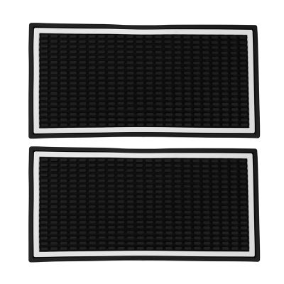 2 Pack Bar Mat, 12X6X0.4 Inch Thicken Rubber Bar Service Mat, Heavy Duty Anti-Slip Countertop Drink Spill Mats