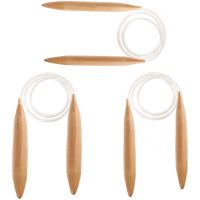 3PC Wooden Circular Knitting Needles,15/20/25mm Natural Wood Jumbo Needle for Chunky Yarn Giant Circular Knitting Needle