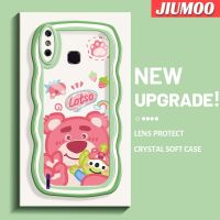 JIUMOO เคสสำหรับ Infinix Smart 4 X653 4C สมาร์ทเคสหมีลายมาคารอนขอบคลื่นนุ่มกันกระแทกป้องกันรอยขีดข่วนเคสมือถือกล้องรูขุมขนดี TPU ซิลิโคนแบบใสฝาครอบป้องกัน