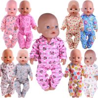 【CW】 Doll Clothes Cartoon Pajamas For 18 Inch American Doll Girl Toy 43 cm Born Baby Clothes Accessories Nenuco Our Generation