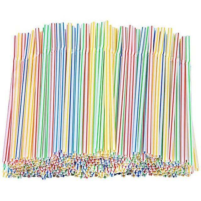 hot-qikxgsghwhg-537-หลอดดูดดื่มพลาสติกแบบใช้แล้วทิ้ง-multi-colored-striped-bendable-elbow-straws-party-event-alike-supplies-สีสุ่ม