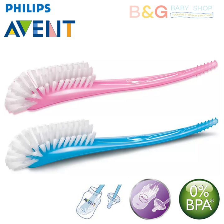 Philips Avent Baby Bottle and Teat Brush (Blue & Pink)