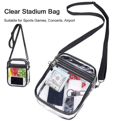 1PC Clear PVC Tote Bag Women Transparent Handbag Zip Purse Security Travel Shoulder Bag Cosmetics Organizer Cross-body Bags 【MAY】