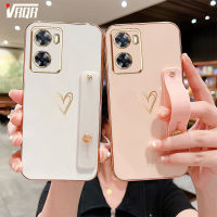 VRQR สำหรับ Motorola Moto G84 Moto E13 Moto E22 Moto E22i MOTO G53 MOTO G73 6D ขอบตรงเคลือบด้วยไฟฟ้าเคสป้องกันโทรศัพท์สายรัดข้อมือ