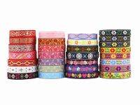 5 Yards 15 MM Shinning Floral Embroidery Jacquard Ribbon Lace Trim DIY Clothes Ornament Bag Wedding Decorate Accessories Gift Wrapping  Bags