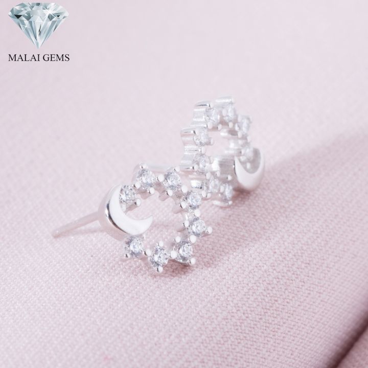 malai-gems-ต่างหูเพชร-เงินแท้-silver-925-เพชรสวิส-cz-เคลือบทองคำขาว-รุ่น-075-1ea78158-แถมกล่อง-ต่างหูcz