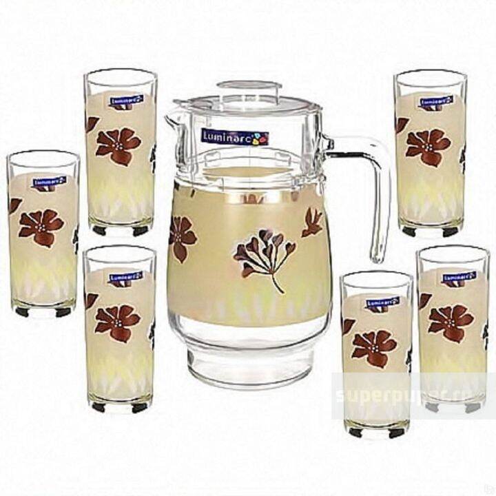 Luminarc 7 Pcs Hevea Beige Water Drink Set / Gelas Minuman Set