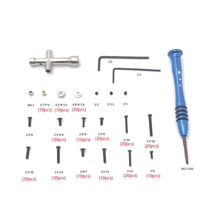 m2-m2-5-m3-screw-fastener-cross-sleeve-hex-wrench-gasket-kit-for-mn-d90-mn99s-wpl-c14-c24-b24-b36-rc-car-spare-parts