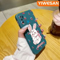 YIWESAN เคสสำหรับ Vivo Y30 Y30i Y50ลายกระต่ายเชอร์รี่บางสวยงามเคสป้องกันขอบสี่เหลี่ยมเคสโทรศัพท์นิ่มเคสปลอกซิลิโคนกันกระแทก