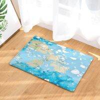 40*60cm Seawater Bathroom Door Mat Non-slip Carpet Sea Printed Soft Pad Doormat Front Floor Rug Home Decor