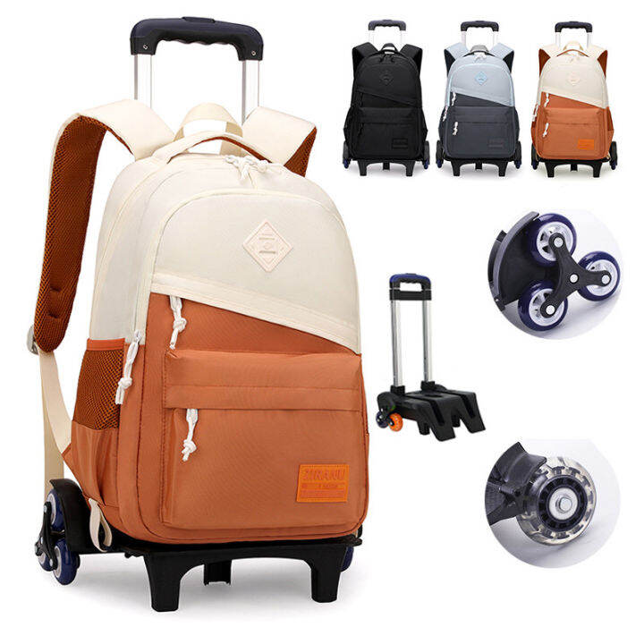 Largecapacity Boys 6wheel Trolley Schoolbag Primary School Students 6