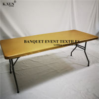 Gold And Silver Matalic Spandex Table Topper Rectangle Stretch Tablecloth Cover Wedding Table Cloth Event Ho Decoration