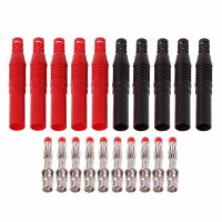 10Pcs/set Straight Insulated Safety 4mm Male Banana Plug Wire Solder DIY Connectors Bar Wine Tools