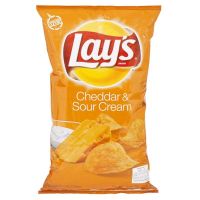 เลย์ มันฝรั่งทอดกรอบรสชีสเชดดาร์และซาวครีม Lays USA Cheddar &amp; Sour Cream Potato Chips 184.2g.