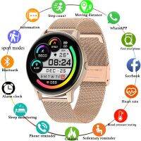 นาฬิกาสมาร์ทผู้หญิงกันน้ํา Smartwatch ผู้หญิงรอบเต็มสัมผัส FitnessTracker เครื่องวัดความดันโลหิตสําหรับ Android IOS นาฬิกาอัจฉริยะ