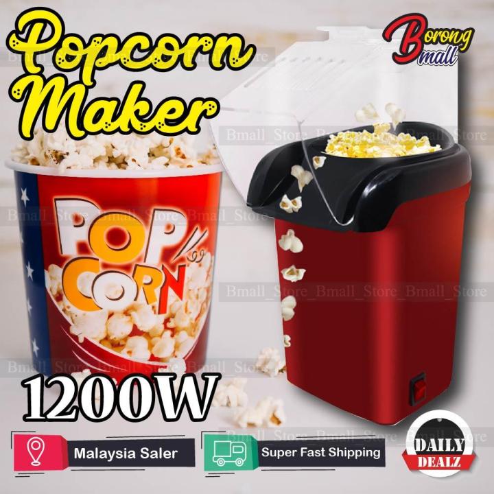 Air Popcorn Popper Maker, Electric Hot Air Popcorn Machine-1200W, Oil-Free